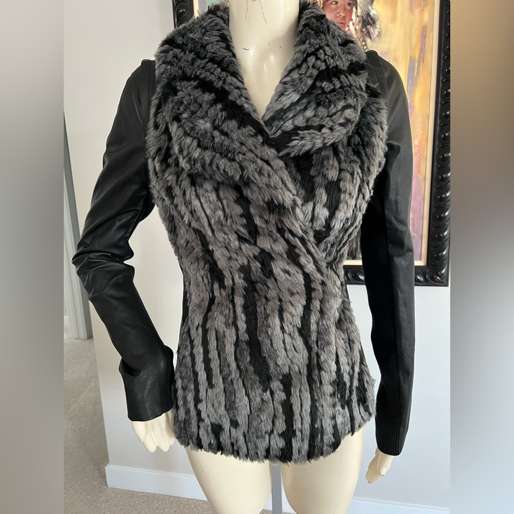 Danier 2-in-1 Genuine Leather Jacket / Faux Fur Vest — Size XXS - Picture 3 of 15